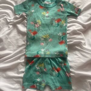 Disney Kids Pajama Set - Green with Mermaid Print